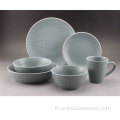 Dîner Set Stoneware White Line Decor Dingeware